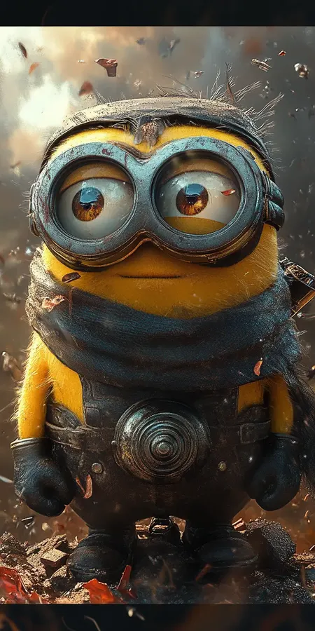 Fond d'écran Mobile Minion Steampunk Unique - Jaune, Gris, Noir